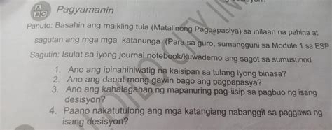 1 Ano Ang Ipinahihiwatig Na Kaisipan Sa Tulang Iyong Binasa 2 Ano Ang