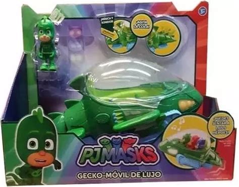 Pj Masks Gecko Veh Culo Auto Deluxe Luces Sonidos Disney Cuotas Sin