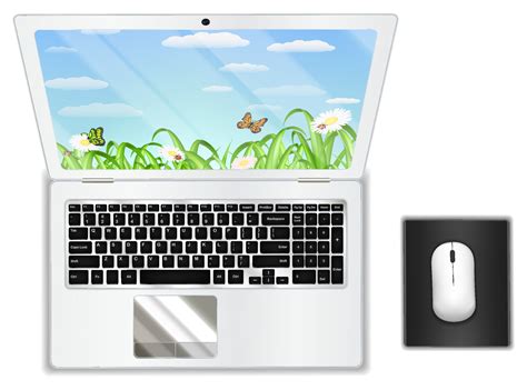 top view real white laptop computer with mouse 2264254 Vector Art at Vecteezy