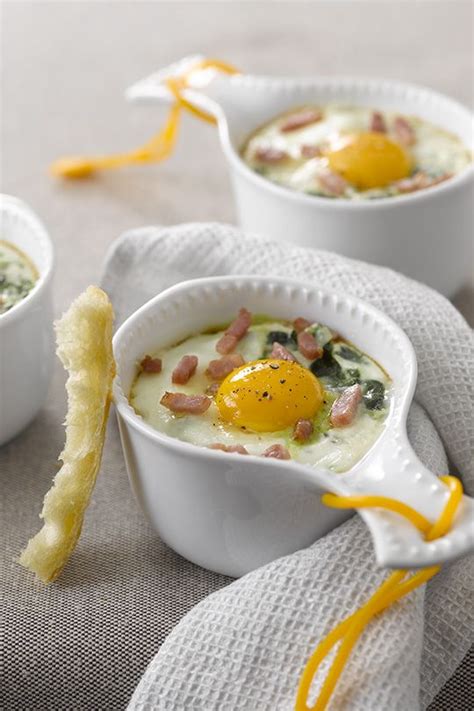 Œufs cocotte épinards et lardons A Vos Assiettes Recette Oeuf