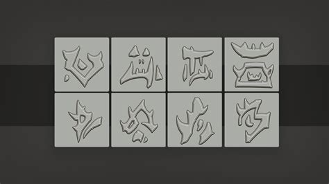 Artstation Stylized Alphas Of Runes And The Orc Language Brushes