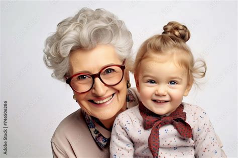 Une mamie avec l un de ces petits enfants pour la fête des grands mères