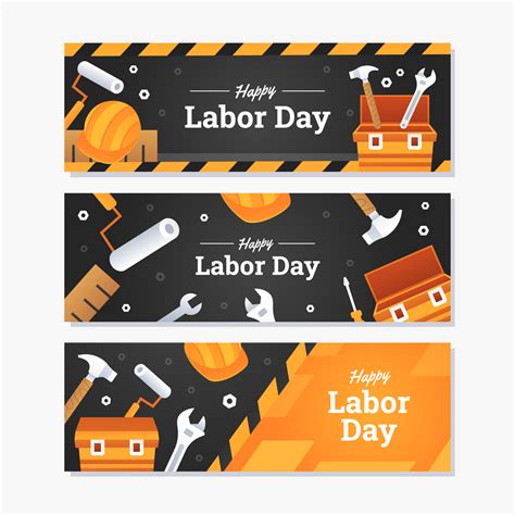 Happy Labor Day Banner Template Set 2166605 Vector Art At Vecteezy