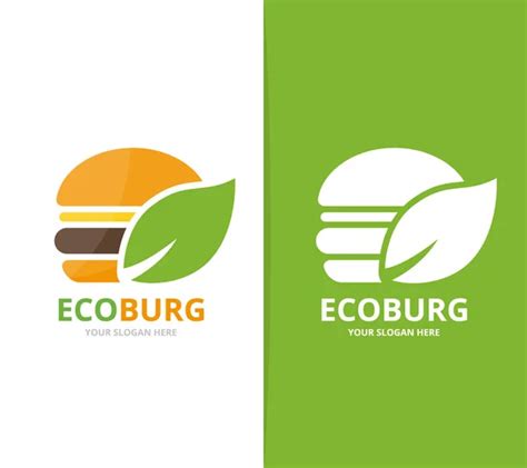 Hamburguesa Vectorial Y Combinaci N De Logotipo De Hoja Hamburguesa Y