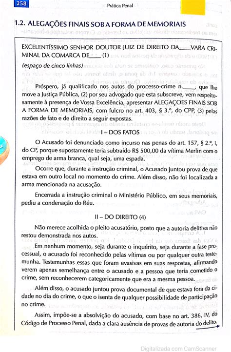 Modelo De Alega Es Finais Escritas Pr Tica Jur Dica Ii