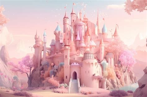 Premium Photo Fairy Pink Castle Fantasy Dream