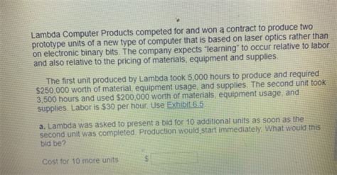 lambda computer products competed   won  contract  produce