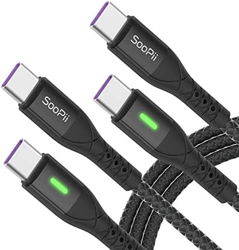 Soopii Usb C To Usb C Cable 60w 2pack 66ft Type C Cable With Smart