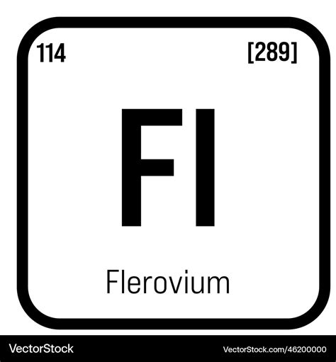 Flerovium Fl Periodic Table Element Royalty Free Vector