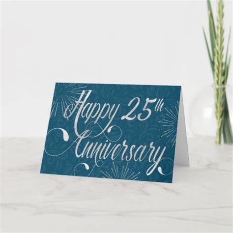 Employee Th Anniversary Swirly Text Blue Card Zazzle