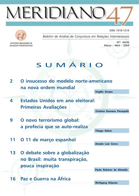 PDF O Insucesso Do Modelo Norte Americano Na Nova Ordem Mundial