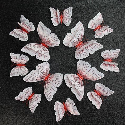 12pcs Ambilight Double Layer 3d Butterfly Wall Sticker For Wedding Decoration Room Butterflies