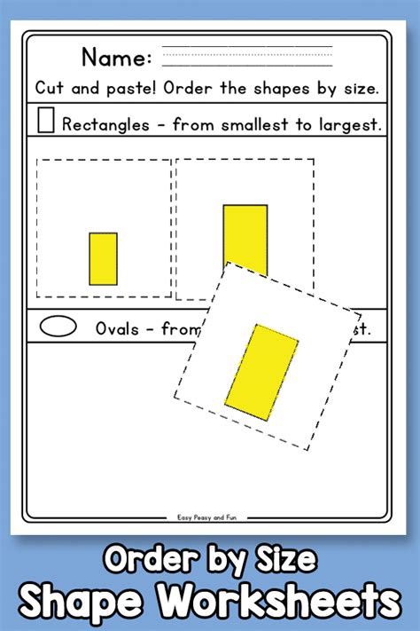 Cut And Paste Order The Shapes By Size Worksheets Easy Peasy And Fun Membership