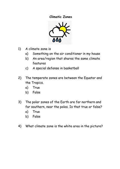 WORLD CLIMATE ZONES online exercise for | Live Worksheets - Worksheets ...