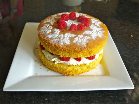 Fab Victoria Sponge, with fresh Raspberries and a Chantilly cream...B ...