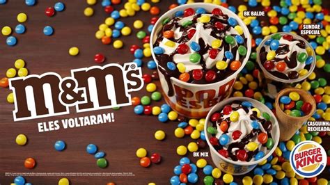 Burger King lança casquinha sundae e balde de sorvete de M Ms Notícias