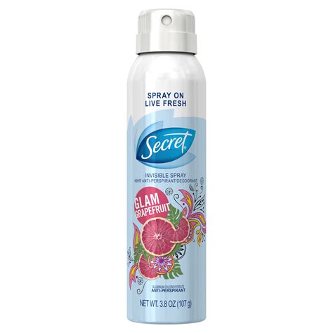 Secret Invisible Spray Antiperspirant and Deodorant for women ...