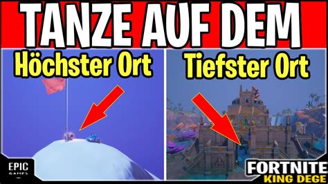 Fortnite Tanze am höchsten und tiefsten Punkt auf der Karte 2 Orte