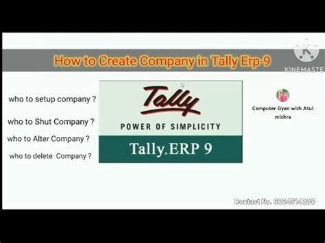 How To Create Company In Tally Erp 9 And Company Setup Company Alter