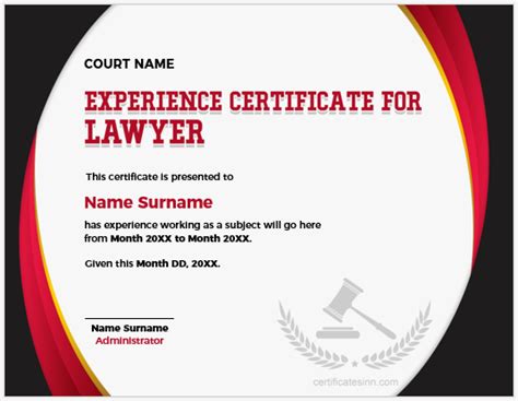 Experience Certificates For Lawyers Download Edit And Print