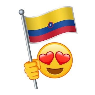 Premium Vector | Emoji with Colombia flag Large size of yellow emoji smile