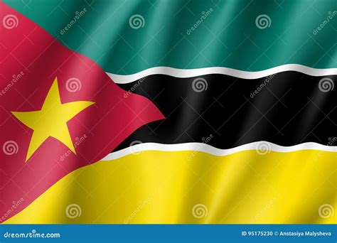 Vector National Flag Of Mozambique Stock Vector Illustration Of