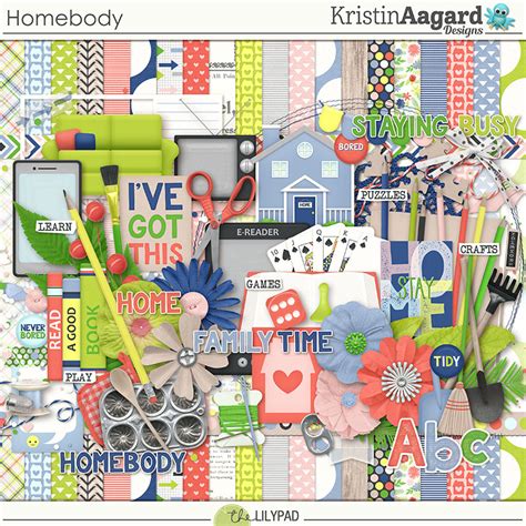 Digital Scrapbook Kit Homebody Kristin Aagard