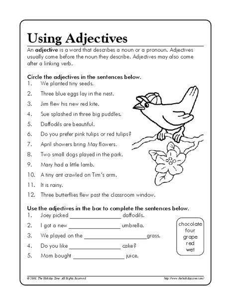 Using Adjectives Worksheet For 3rd 5th Grade Lesson Planet