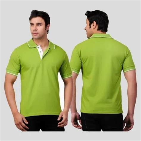 Plain Unisex Apple Green Polo Neck T Shirt Formal Wear Cotton At Rs 615 Piece In New Delhi