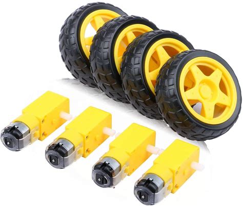 D V Duel Shaft Bo Motor Rpm With Wheel Black And Yellow Dc