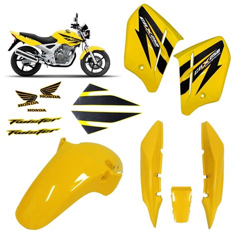 Kit Carenagem Completo Cbx 250 Twister 250 Amarela 2008 Adesivos