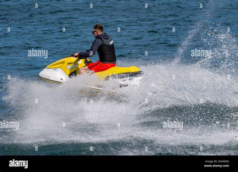 Man Or Male Riding A Jet Ski Stock Photo Alamy