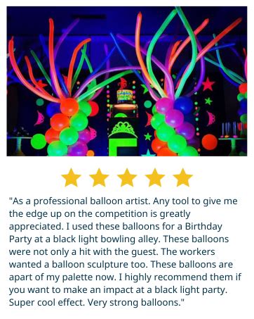 Amazon Glow King Black Light Reactive Neon Long Balloons Glow In