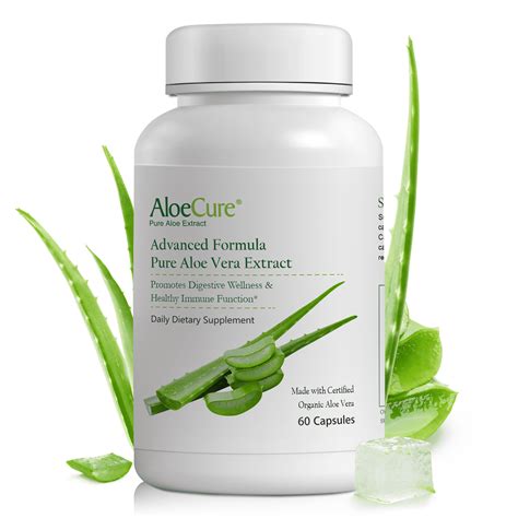 AloeCure Organic Aloe Vera Capsules, 160k mg Inner Leaf, Digestive