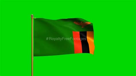 zambia national flag green screen hd background