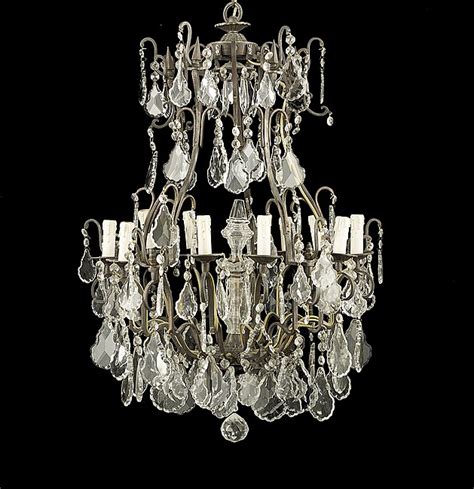 Lot Louis Xiv Style Bronze And Crystal Chandelier