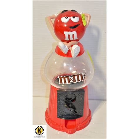 RED + CLEAR M&MS CANDY DISPENSER