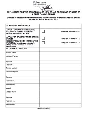 Fillable Online Shepway Gov Application For The Conversion Or New Grant