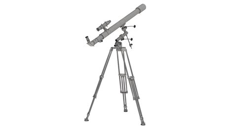 Refractor Telescope With Mount Tripod 3d Model Turbosquid 2274242