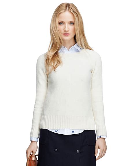 Brooks Brothers Cashmere Sweater In White Lyst