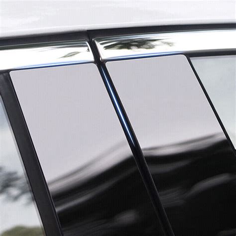 6Pcs Glossy Black Pillar Posts Door Window Trim Cover For Toyota Hilux