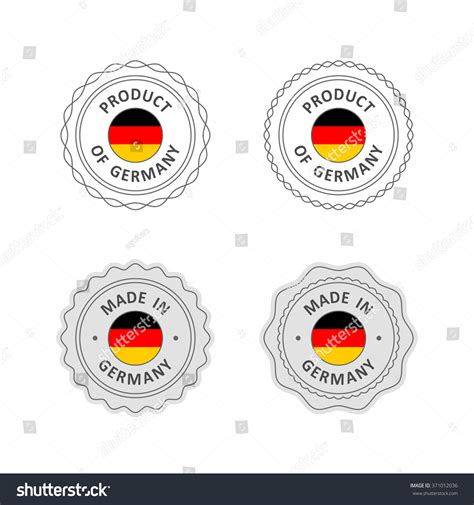 Set Made Germany Labels German Flag Stock Vector Royalty Free