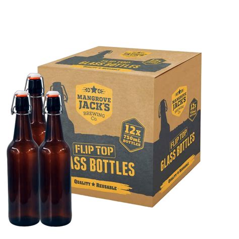 Mangrove Jacks 750ml Amber Flip Top Bottles 12 Pack Narre Brew