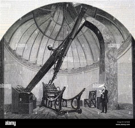 Engraving Depicting The Interior Of George Bishops Observatory George