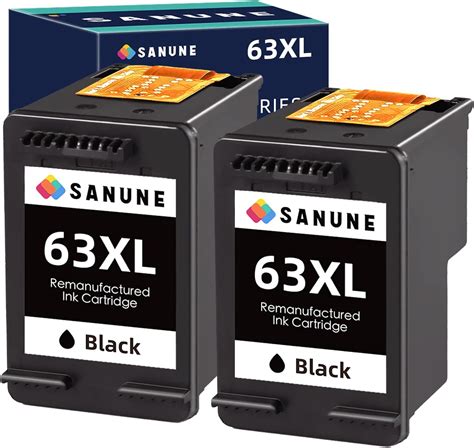 Sanune 63xl Black Ink Cartridge Remanufactured For Hp 63 63xl Ink Cartridges Black For Hp