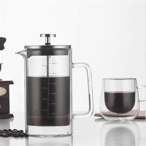 Calor Resistente Borosilicato Vidro Franc S Imprensa Caf Pote Cafeteira