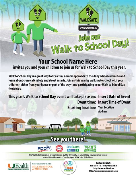 Walk to School Day Flyer - KiDZ Neuroscience Center - University of Miami