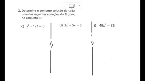 Resolução De Questões Como Resolver Equações Do 2° Grau Incompletas