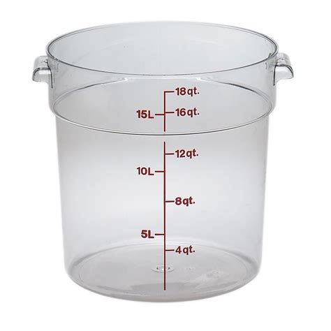 Cambro Rfscw18135 Camwear Clear Round 18 Qt Storage Container Wasserstrom