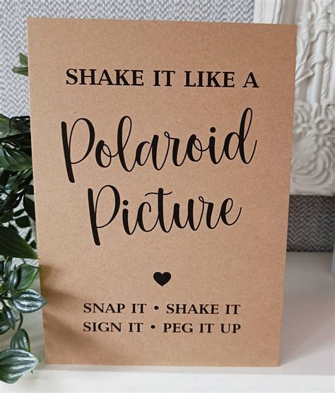 Shake It Like A Polaroid Picture Sign Wedding Baby Shower Etsy Uk